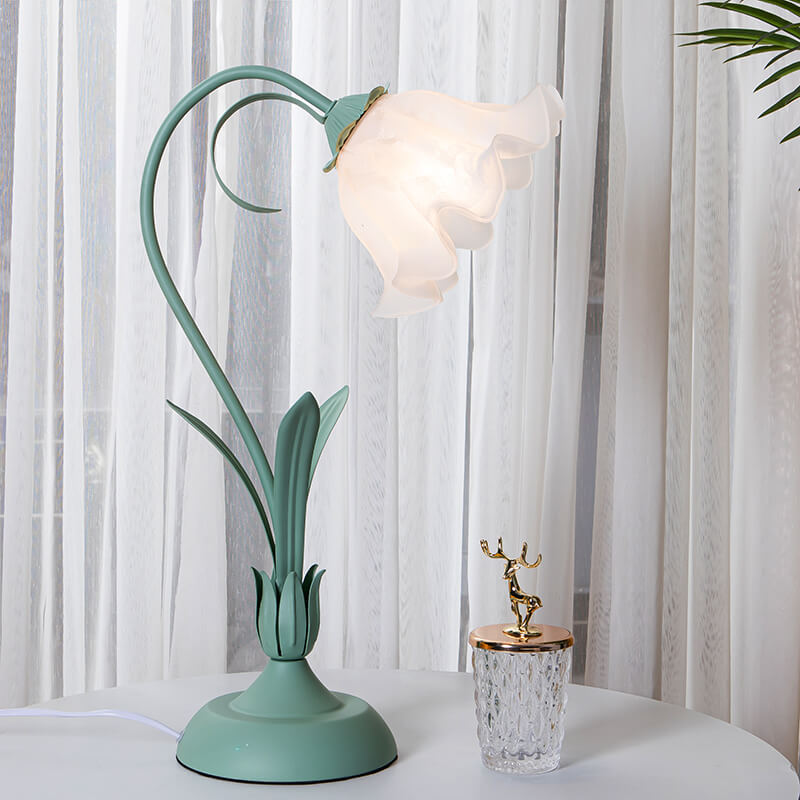 Lampe de table à fleurs romantique