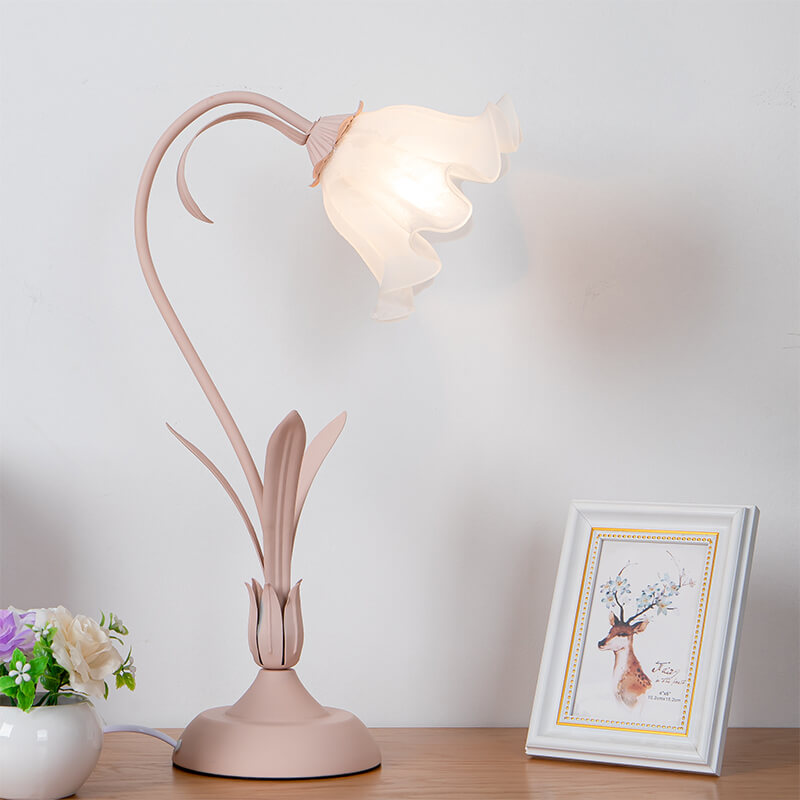 Lampe de table à fleurs romantique