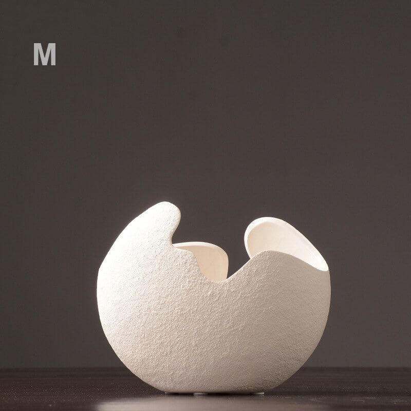Cache-pot en céramique blanc coquille d'œuf