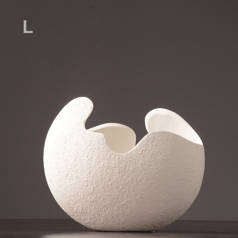 Cache-pot en céramique blanc coquille d'œuf