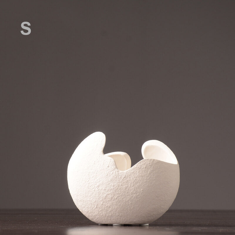 Cache-pot en céramique blanc coquille d'œuf