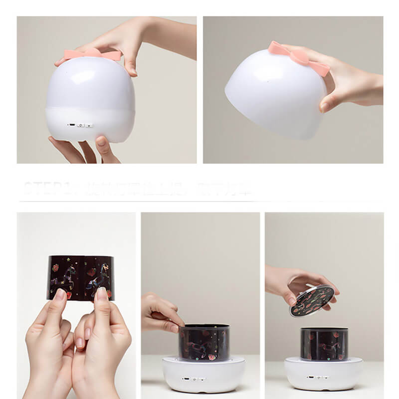 Rotate Bow Knot Star Projector Lamp