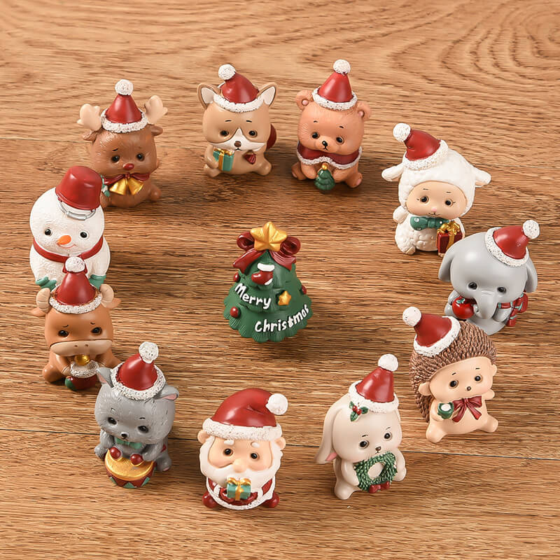 Décorations d'animaux miniatures de Noël