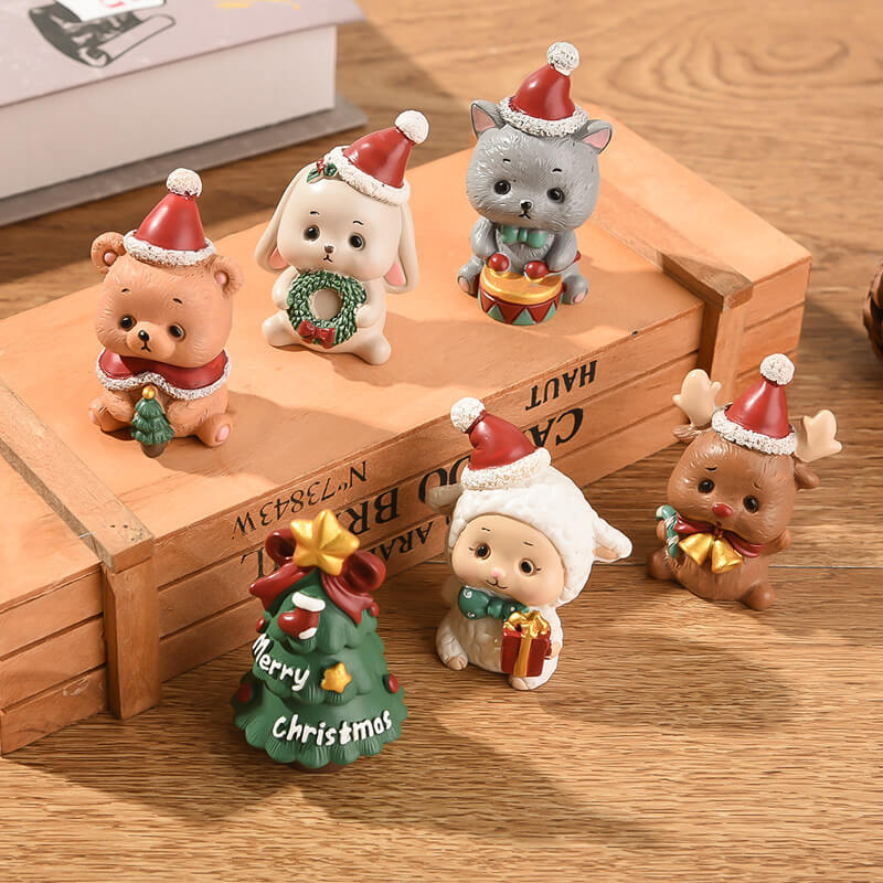 Décorations d'animaux miniatures de Noël