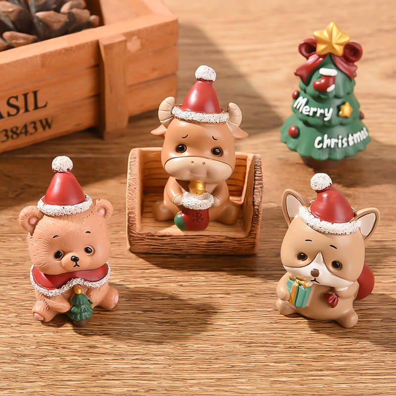 Décorations d'animaux miniatures de Noël