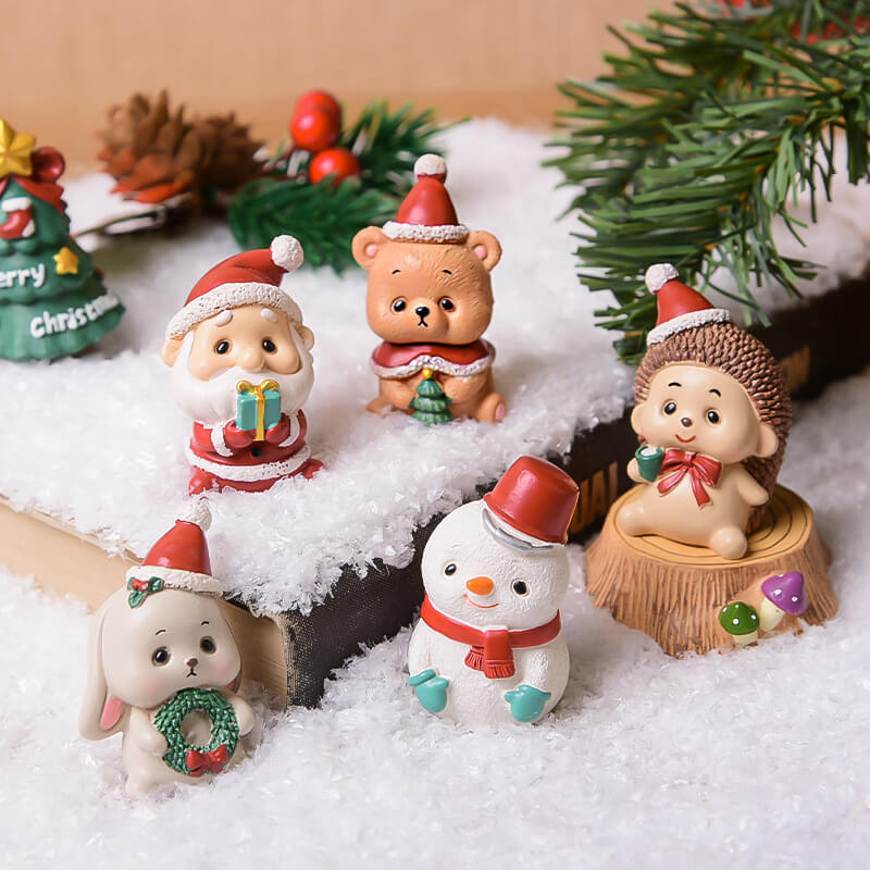 Décorations d'animaux miniatures de Noël