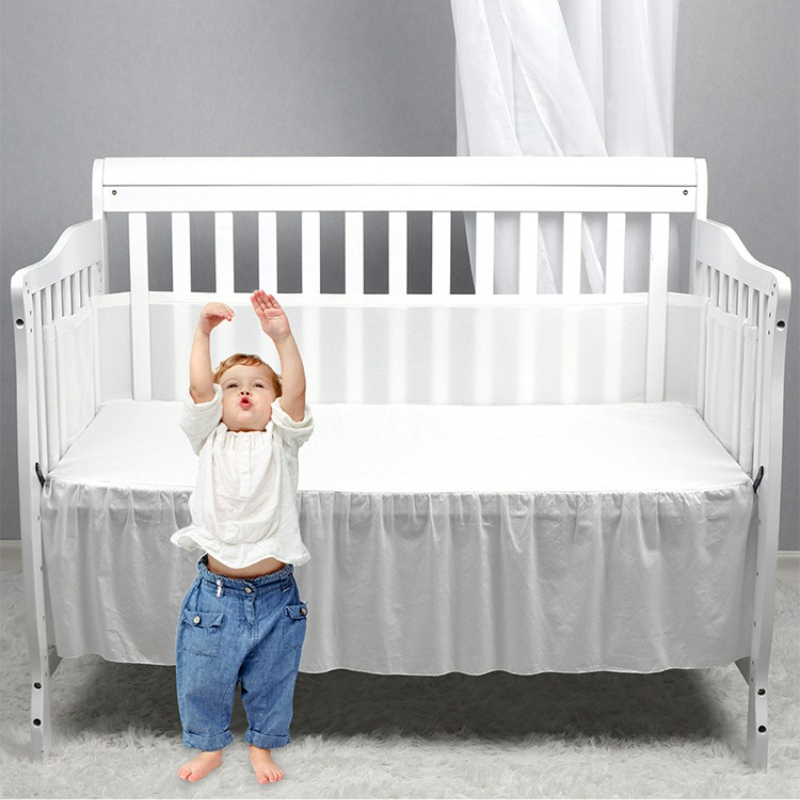 Krippenschutz Baby Antikollisionsbett Zaun Atmungsaktiv Abnehmbare und waschbare Krippenstoßstange
