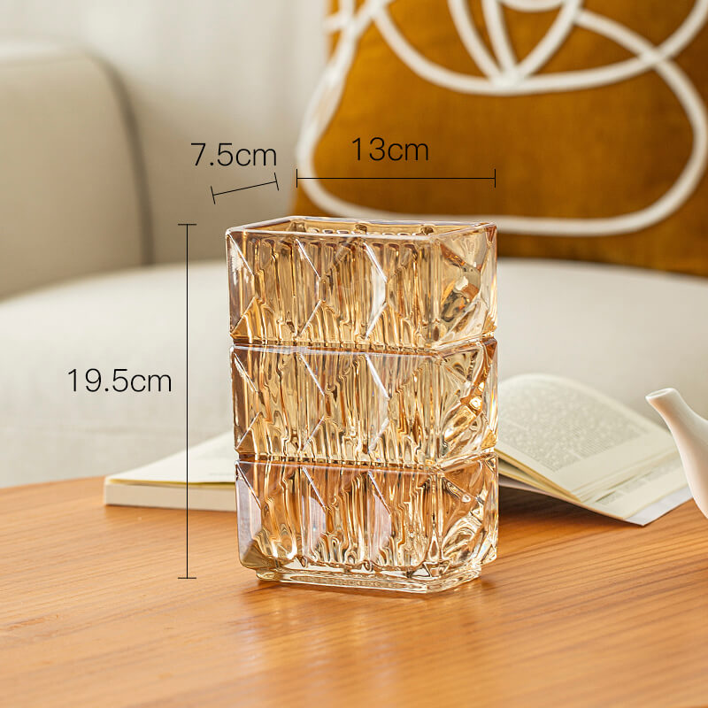 Vase en verre cristal gaufré