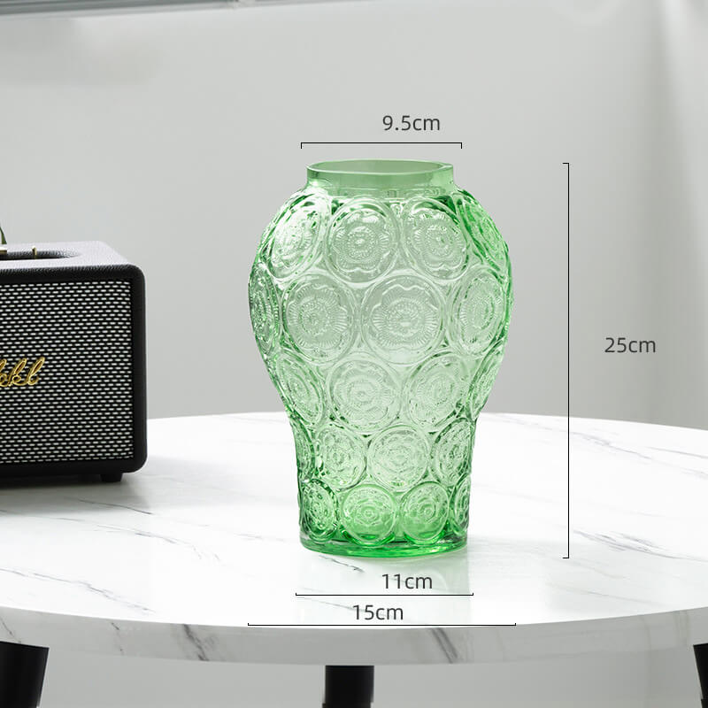 Vase en verre gaufré ambré