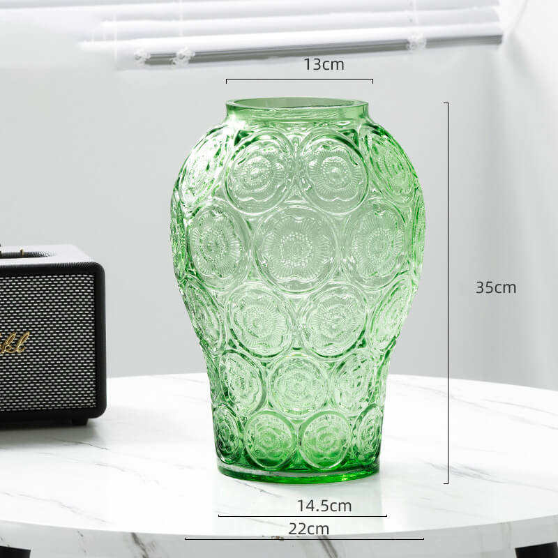 Vase en verre gaufré ambré