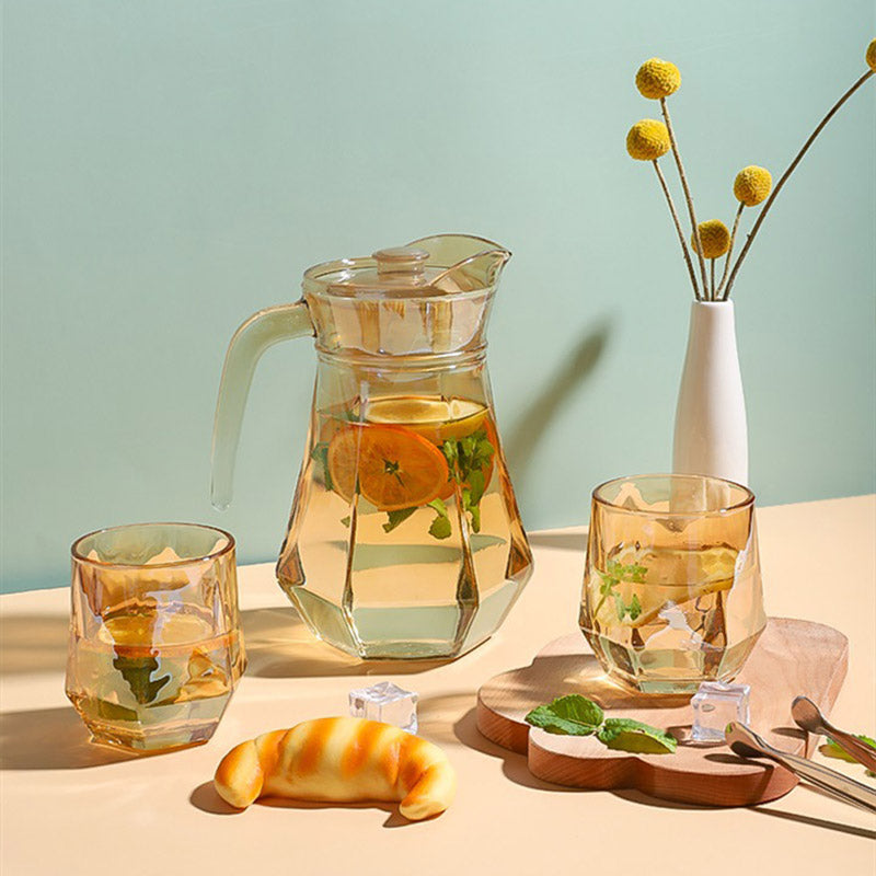 Coupe hexagonale en verre ambré