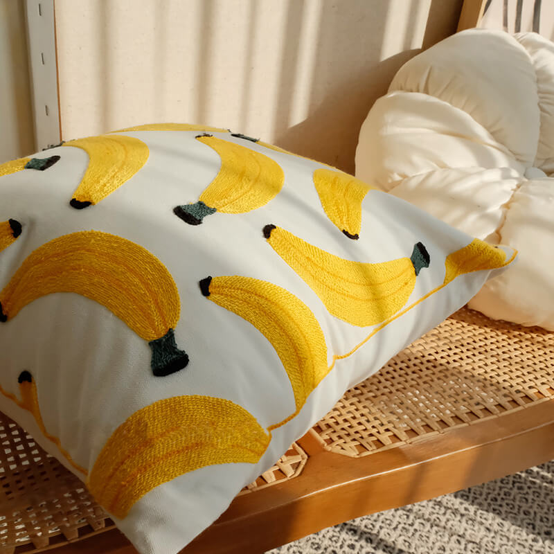 Housse de coussin à motif banane