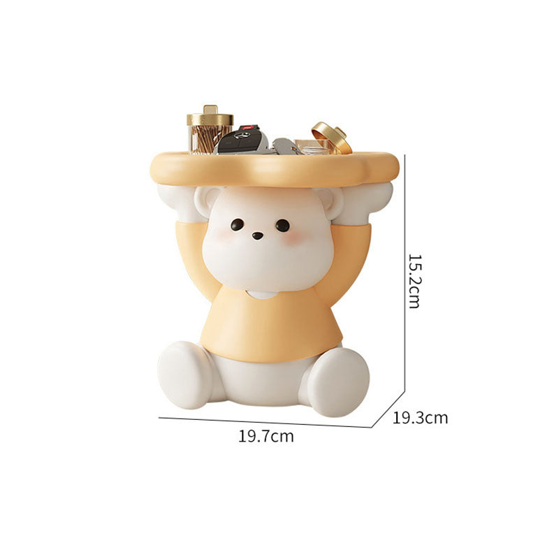 Bear Holding Flowers Storage Tray