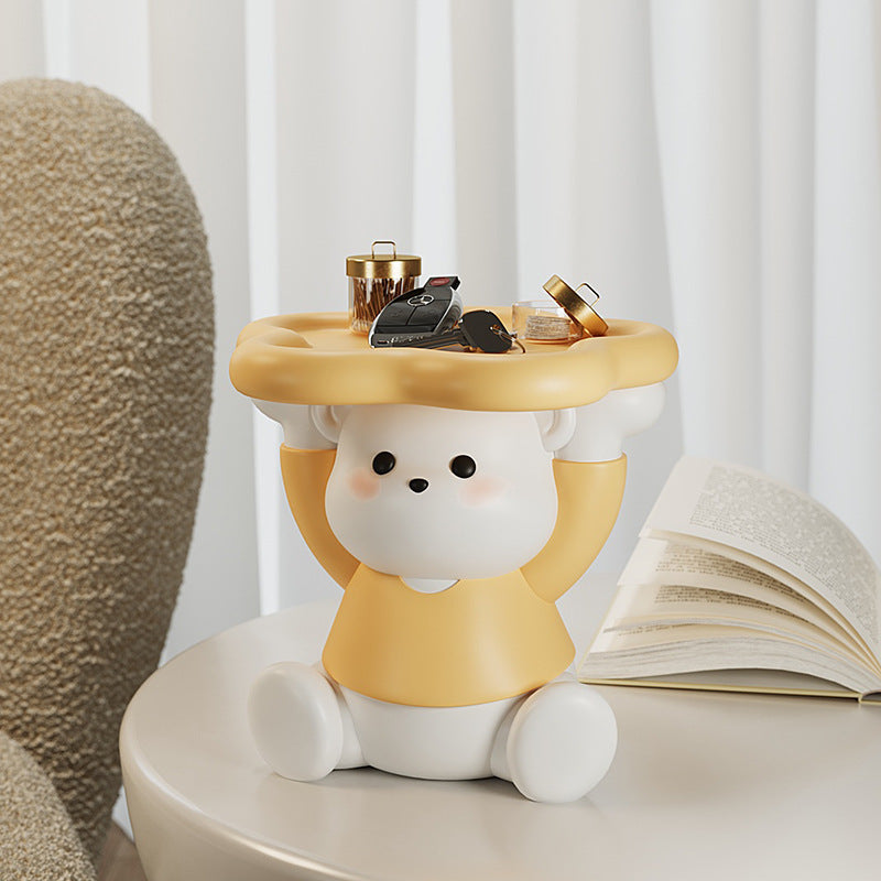 Bear Holding Flowers Storage Tray