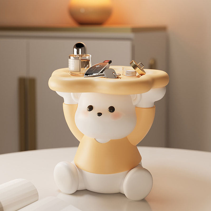 Bear Holding Flowers Storage Tray