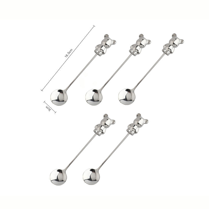 Bear Stainless Steel Dessert Spoon 5pcs Set