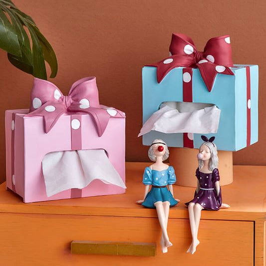 Bowknot Polka Dot Tissue Storage Box