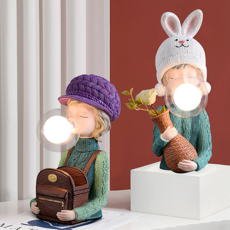Lampe de bureau à bulles en forme d'oreille de lapin