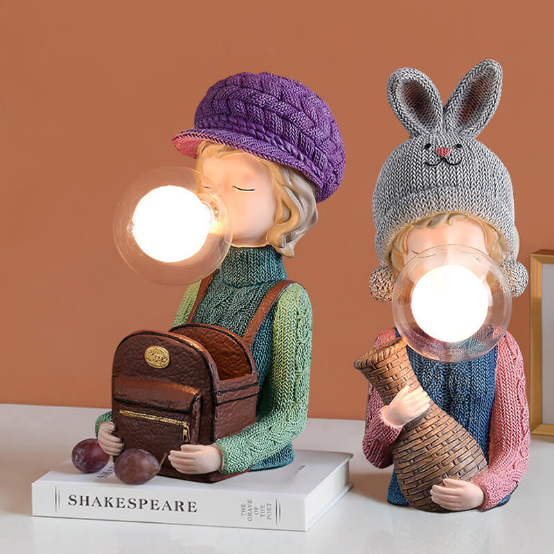 Lampe de bureau à bulles en forme d'oreille de lapin