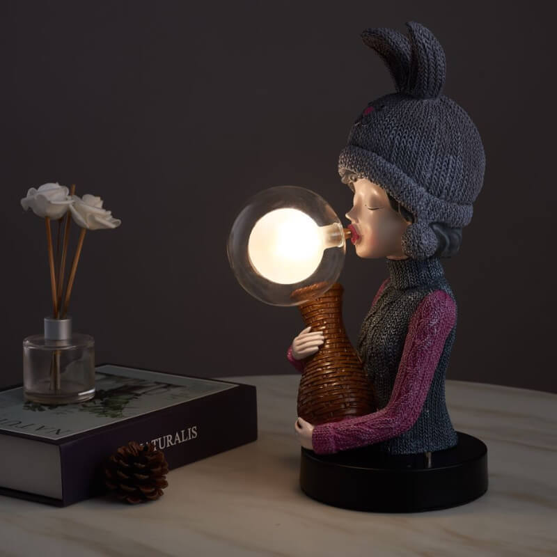 Lampe de bureau à bulles en forme d'oreille de lapin