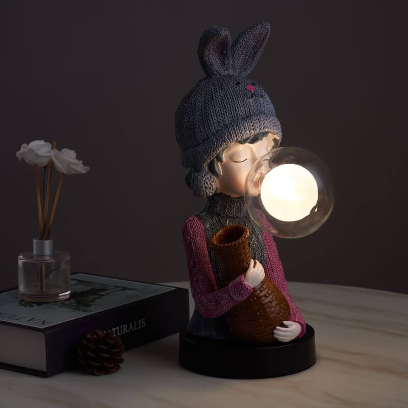 Lampe de bureau à bulles en forme d'oreille de lapin