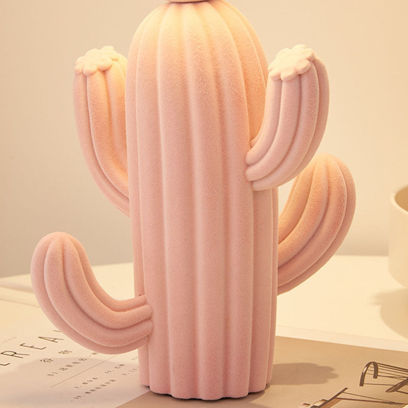 Tischlampe aus Kunstharz mit Kaktusmotiv