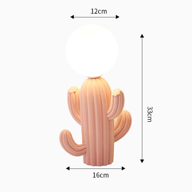 Tischlampe aus Kunstharz mit Kaktusmotiv