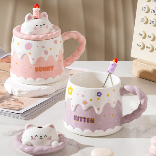 Cartoon Birthday Cake Mug