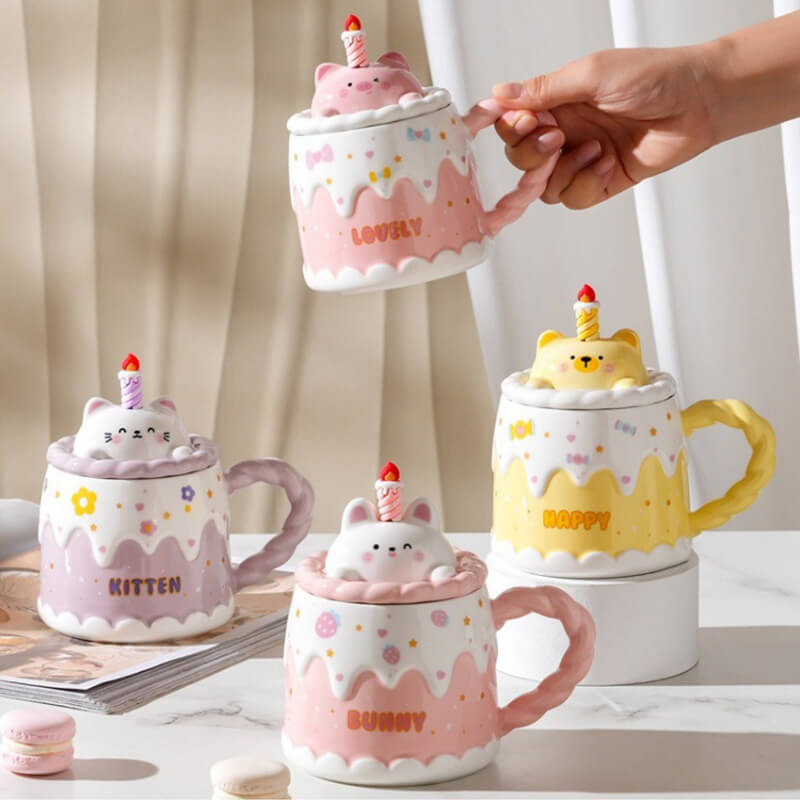 Cartoon Birthday Cake Mug