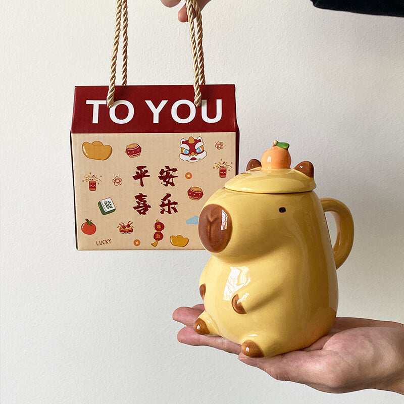 Cartoon Capybara Ceramic Mug