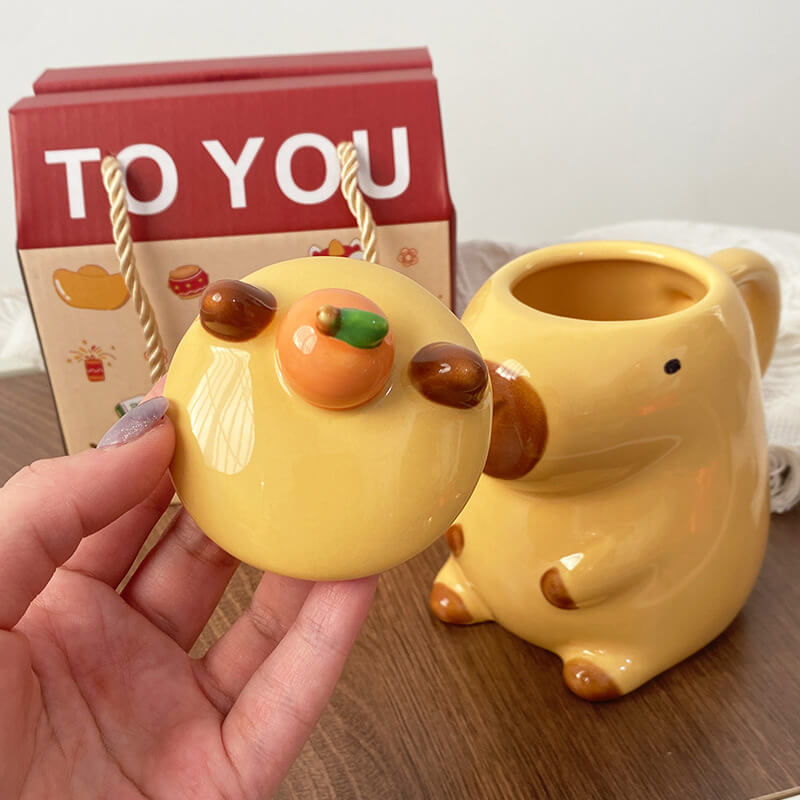 Cartoon Capybara Ceramic Mug