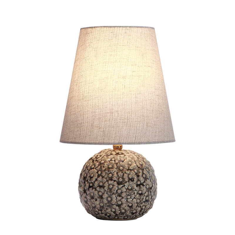 Carved Flower Ceramic Table Lamp