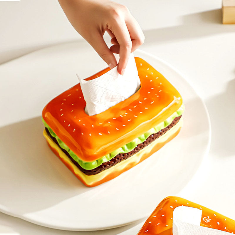 Ceramic Hamburger Tissue Box