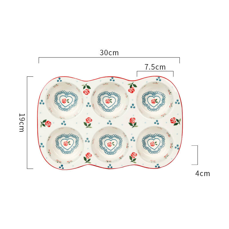 Cherry Print Ceramic Cake Baking Pan
