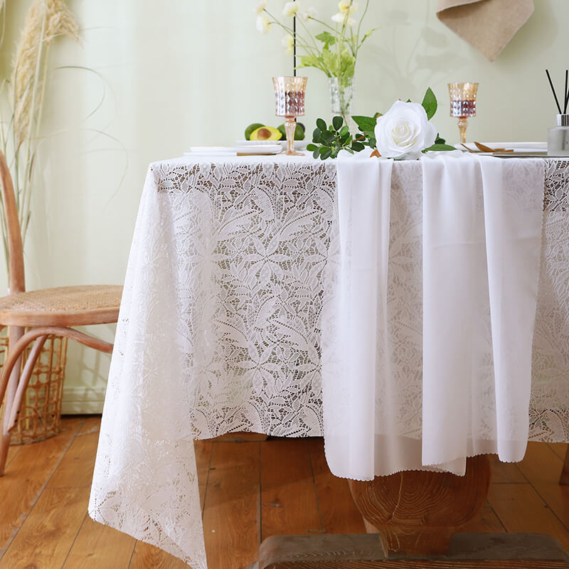Chemin de table en mousseline de soie de couleur unie