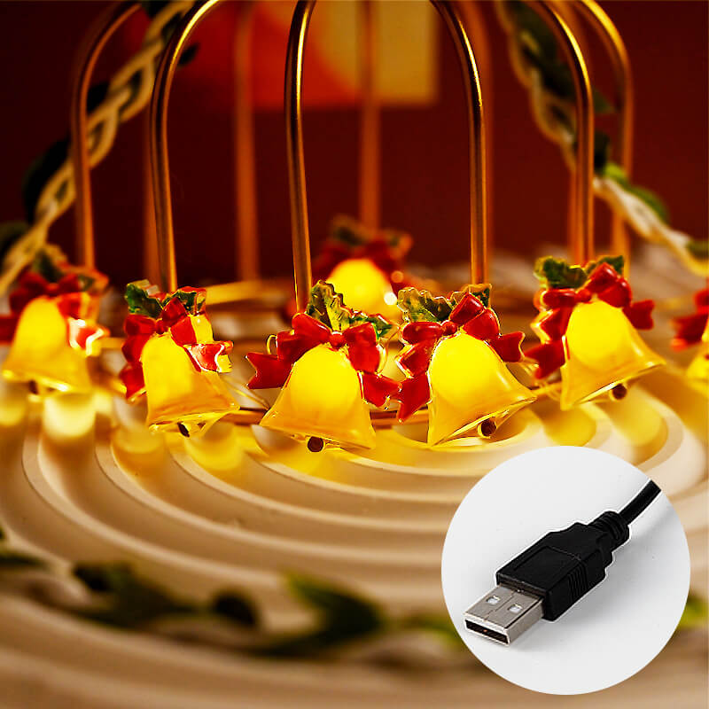 Guirlande lumineuse de Noël avec cloches