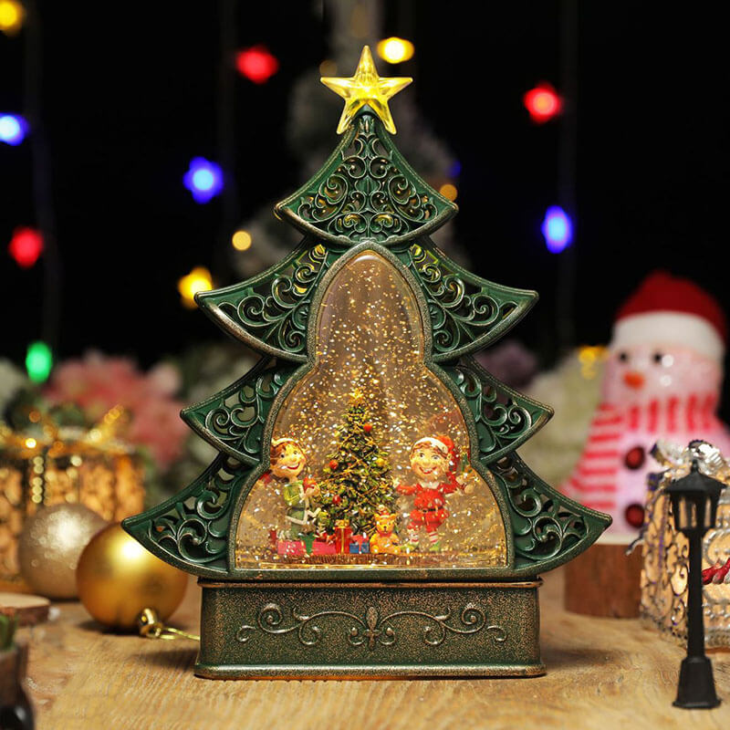 Boîte à musique de Noël avec veilleuse