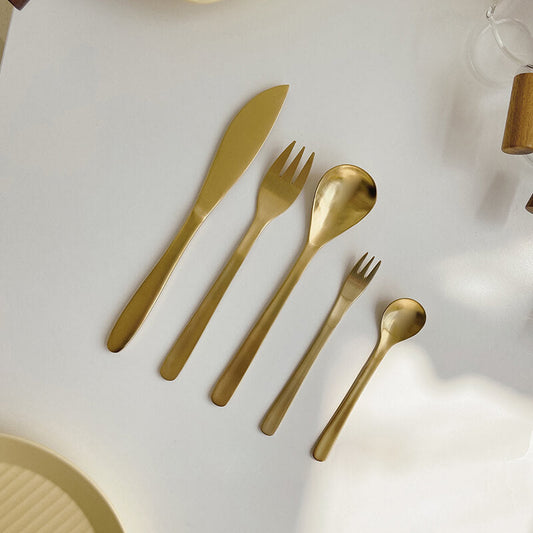 Classic Simple Stainless Steel Flatware 5Pcs Set