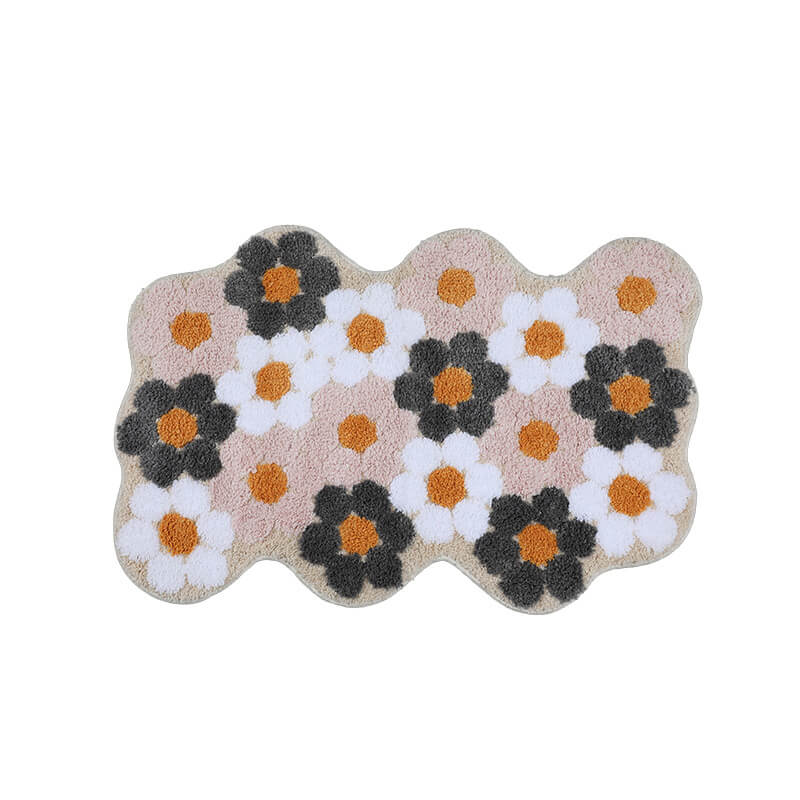 Colored Flower Decoration Rug