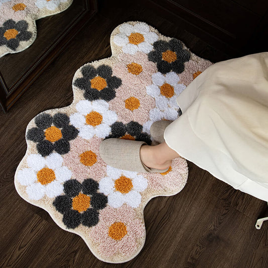 Colored Flower Decoration Rug