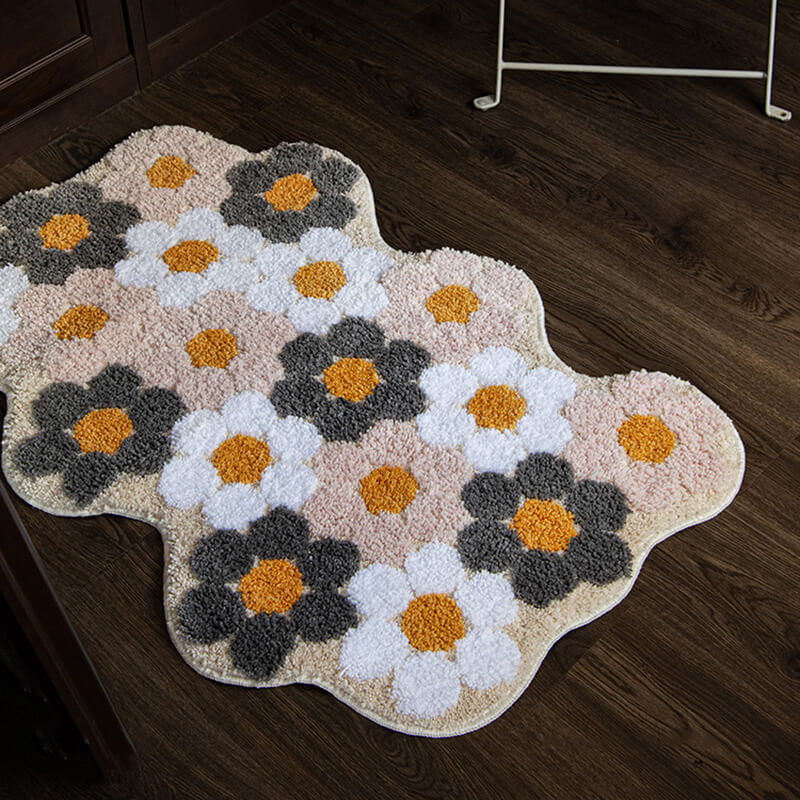 Colored Flower Decoration Rug