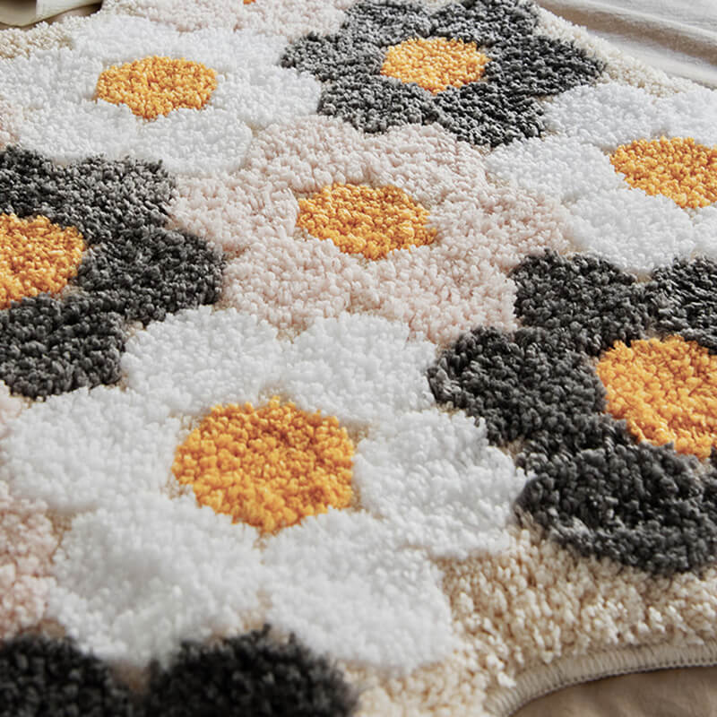 Colored Flower Decoration Rug