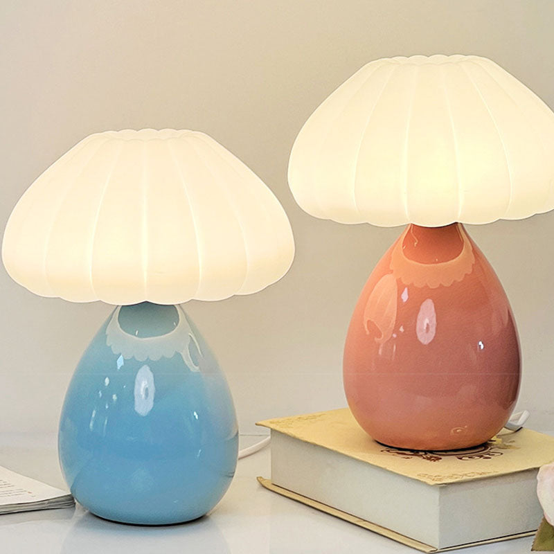 Cream Mushroom Ceramic Table Lamp