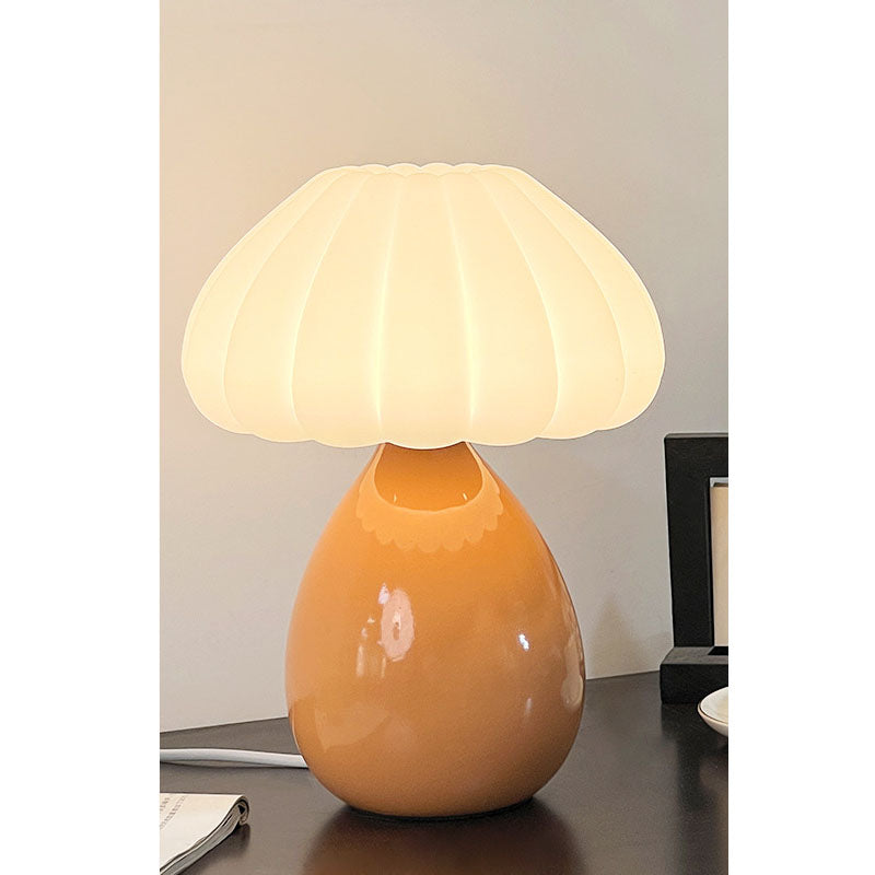 Cream Mushroom Ceramic Table Lamp