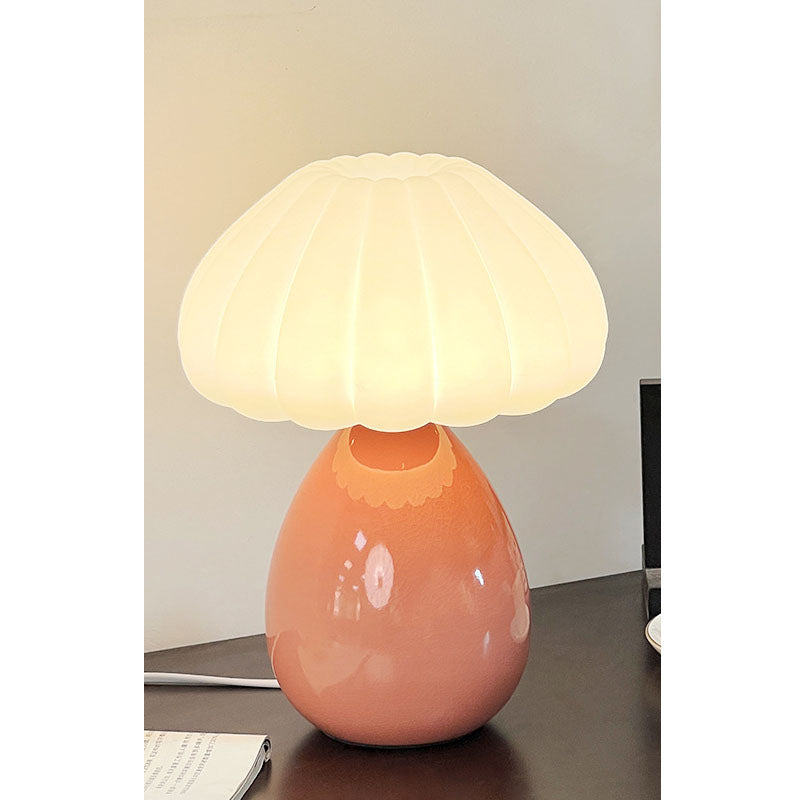 Cream Mushroom Ceramic Table Lamp