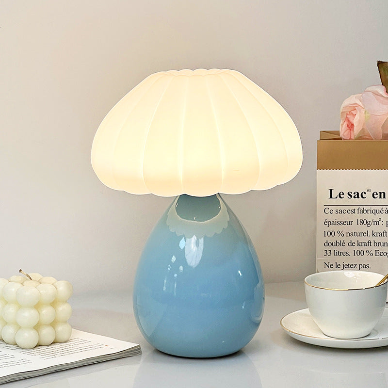 Cream Mushroom Ceramic Table Lamp