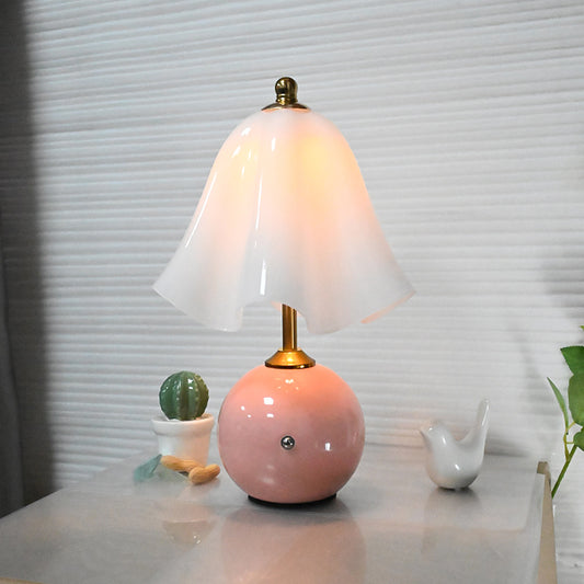 Creamy Ceramic Skirted Table Lamp