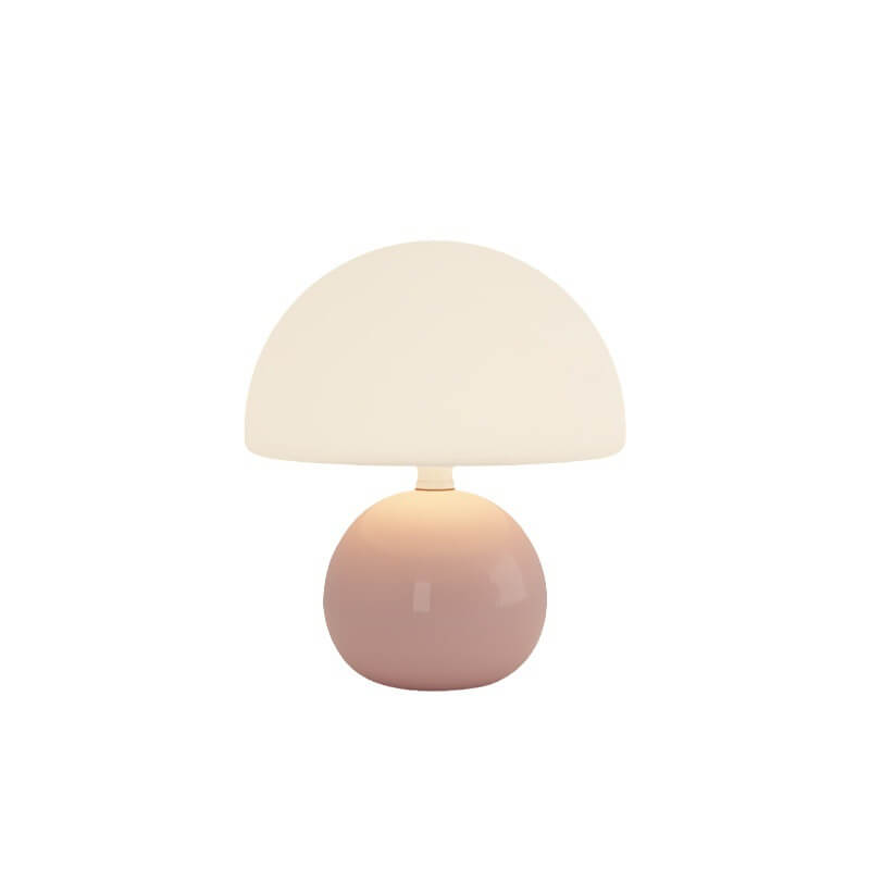 Cremefarbene Tischlampe mit Pilzmotiv
