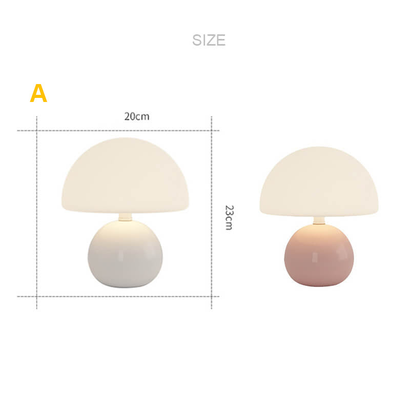 Cremefarbene Tischlampe mit Pilzmotiv