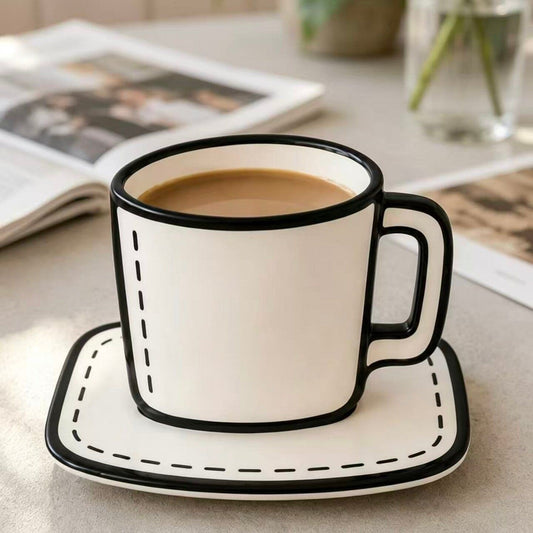 Creative Blue-White Manga-Style Mug